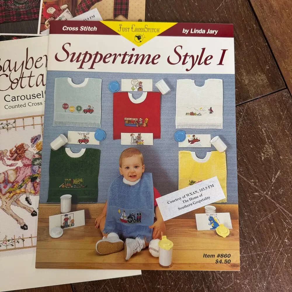 Bundle Six‎ (6) Counted Cross Stitch Pattern Booklets Animals Baby Christmas Mug